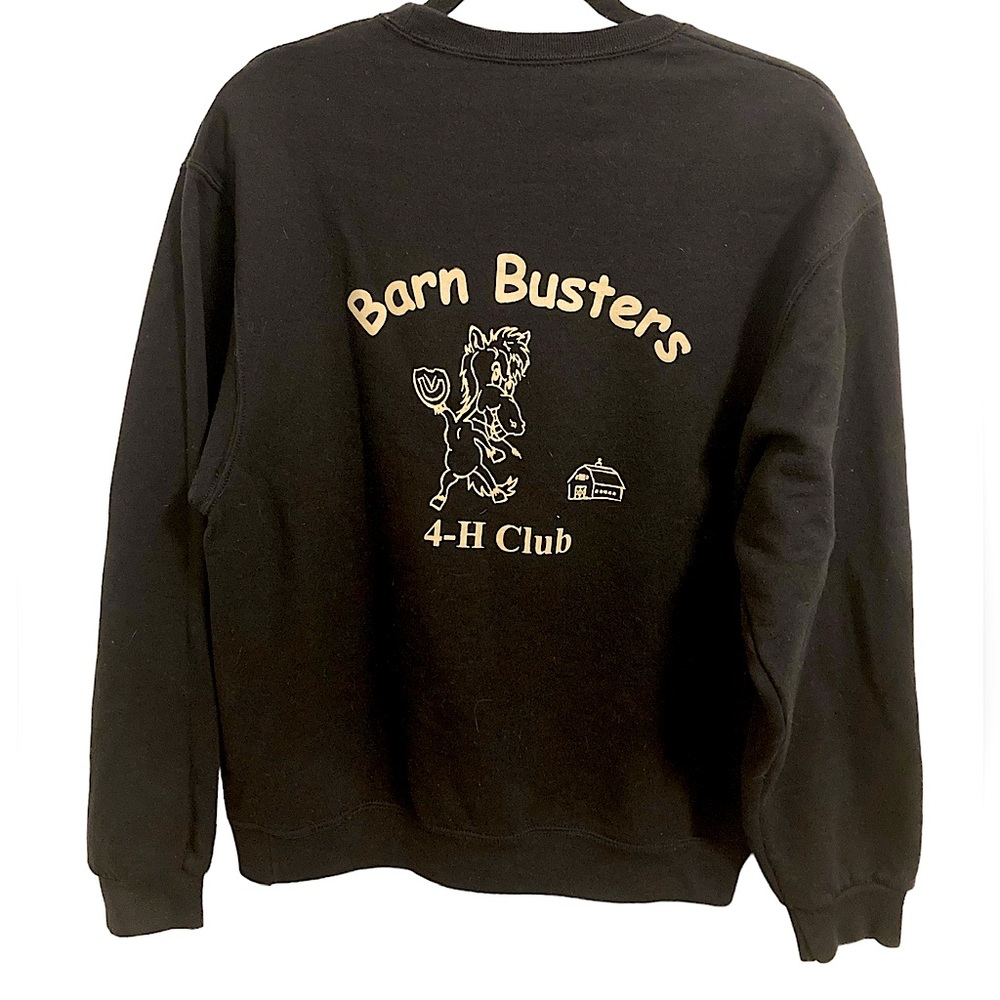 Vintage Black Crewneck Sweatshirt Men’s Medium 4-H Club 90s Retro Graphics
